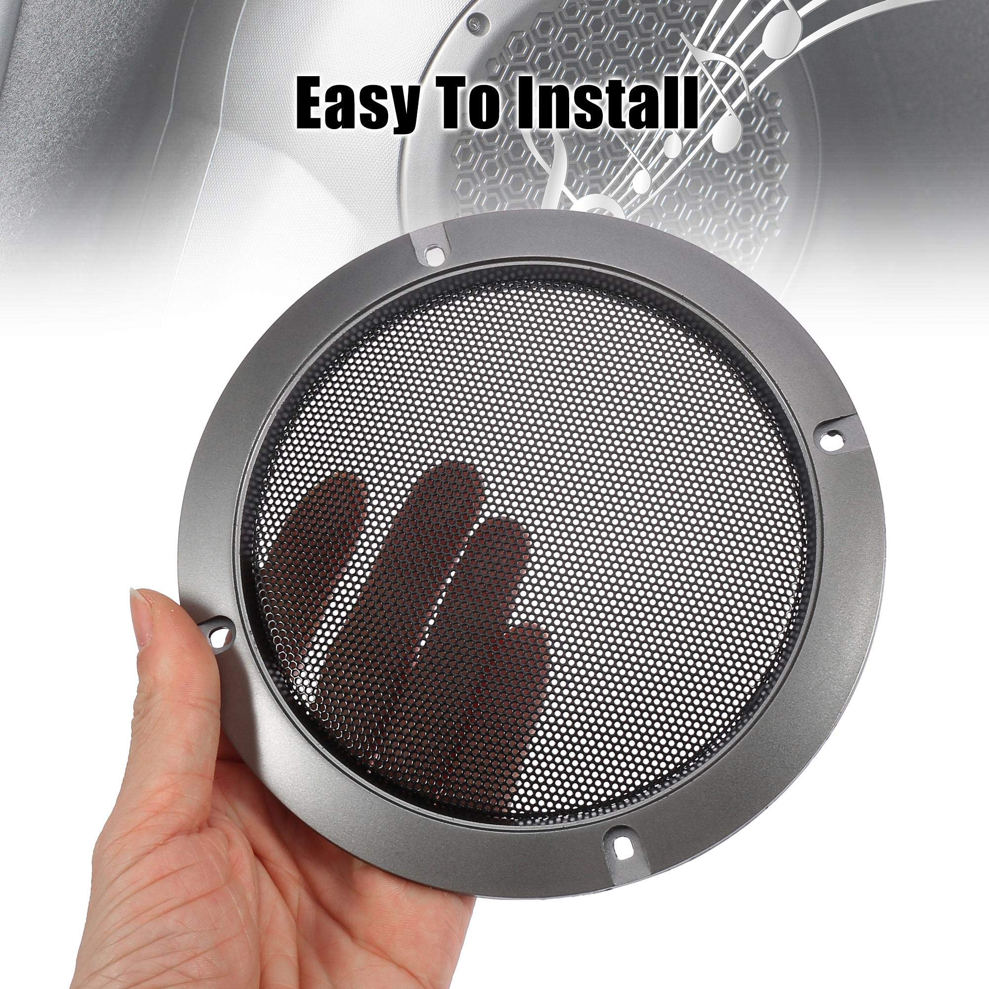 X AUTOHAUX 5" Titanium Tone Audio Speaker Cover Mesh Subwoofer Grill Guard