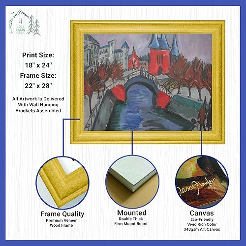 Miniatura 2 de Lost Cabin Red Elisabeth Riverbank Berlin de Ernst Ludwig Kirchner Lienzo en marco biselado dorado Reproducción de pinturas de obras de arte finas