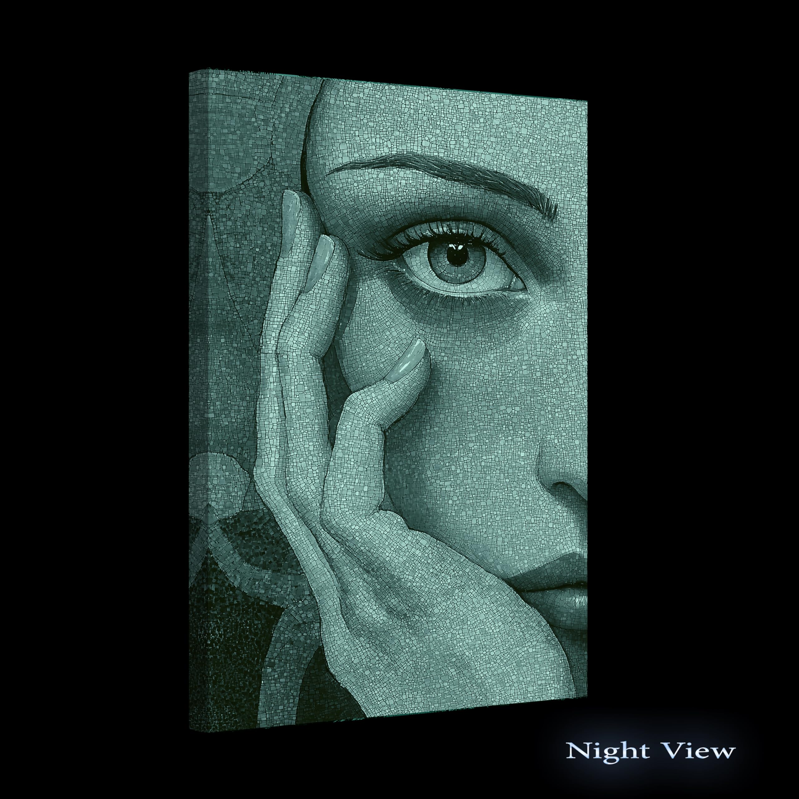 Startonight Cuadro en Lienzo Luminoso - Mujer Estilo Puntillismo, Cuadros Modernos Abstractos para Salon, Impresiones Enmarcadas 80x120 cm, Grande Decoración Pared, Idea de Regalo Elegante