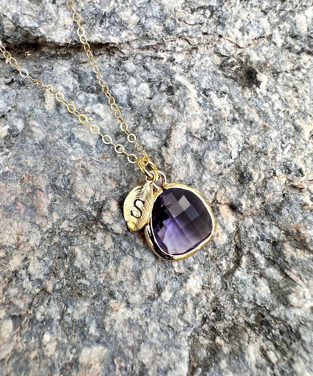 Susabella Birthstone Necklace, Birth Month Gemstone, 16 18 or 20 in. Chain in Silver, Gold or Rose Gold, Gift for Her, Gemstone Necklace, Custom Initial - Image 5