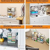 Vista 4 de Yieach 3Pack Clear Drawer Organizers Stackable,Acrylic Storage Drawers With 10 Drawers,Multipurpose Office Supply Organizer and Makeup Organizer for