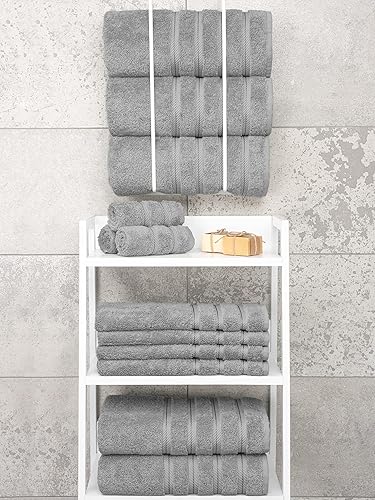 Miniatura 296 de American Soft Linen - Juego de 4 toallas de baño, 100% de algodón turco de 27 x 54 pulgadas, toallas de baño extragrandes, toallas para ducha