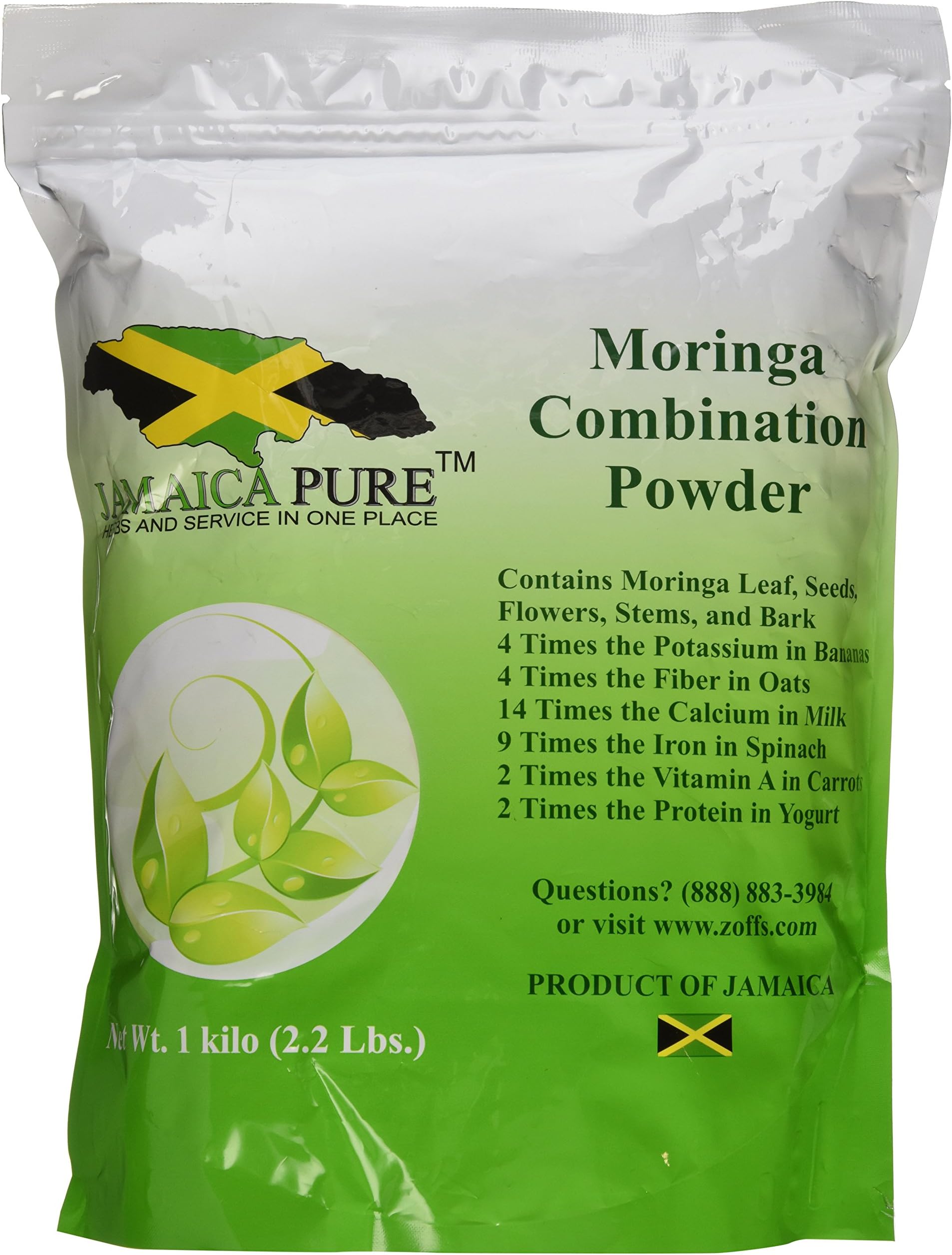 Moringa Combination Powder 1 Kg /2.2 Lb (Includes leaves, Seeds, Pods, Stems, Barks Etc)