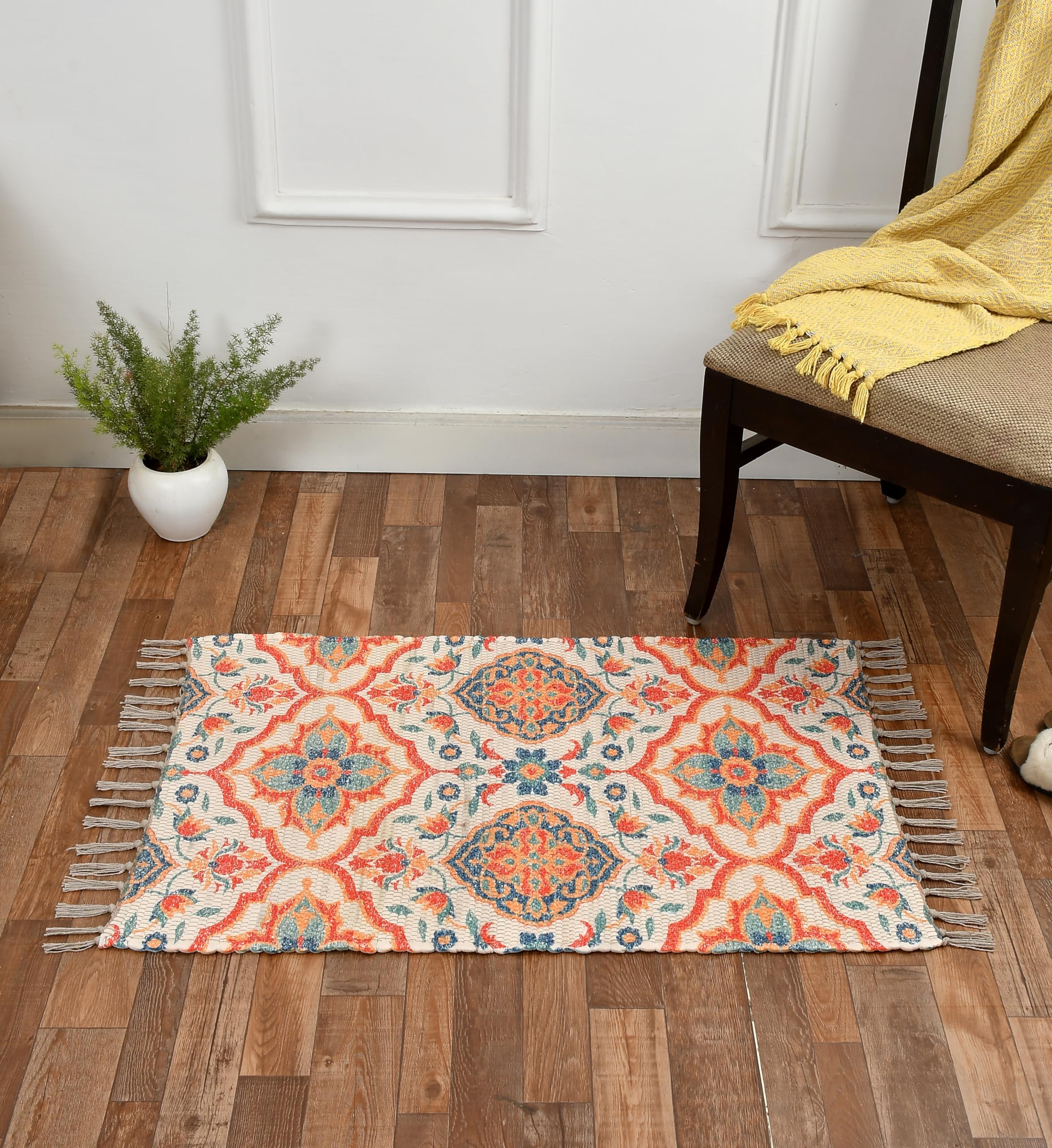 Buy HOMA DORN Homadorn Handmade Sustainable Printed Modern Dhurrie/Rugs