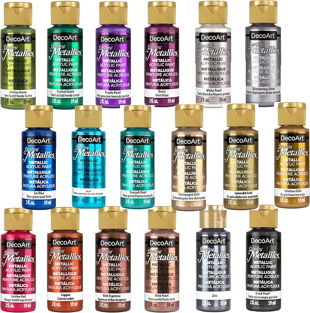 Deco Art Americana Dazzling Metallics Sampler Set 18/Pkg-Fan Favorites