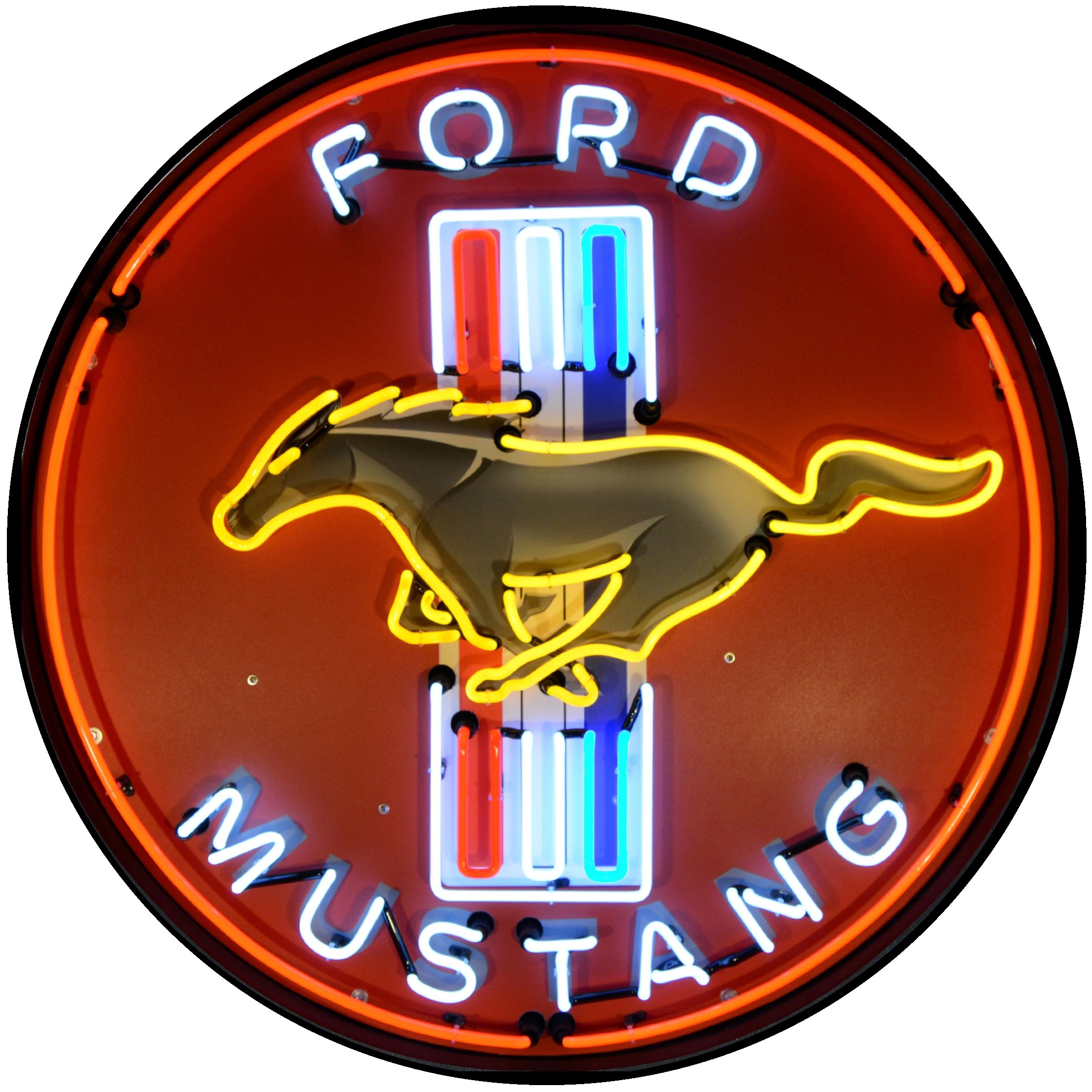 Amazon.com: Ford Mustang Red 36-Inch Neon Sign in Metal Can