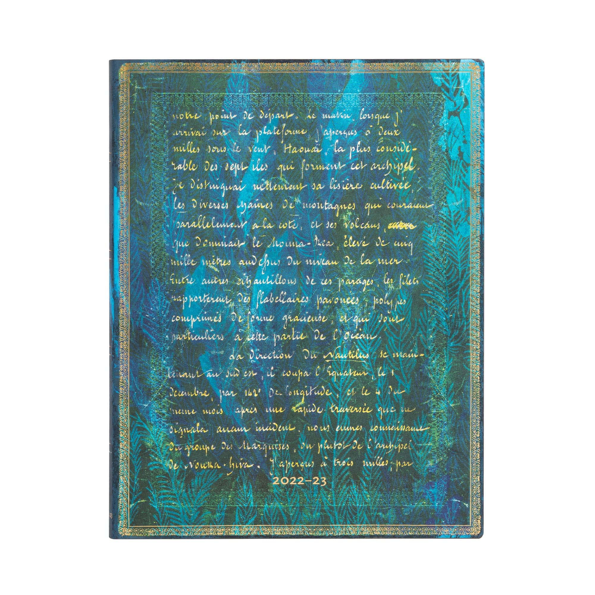 Paperblanks 18-Month Softcover Flexi Diaries 2022-2023 Verne, Twenty Thousand Leagues | Vertical | Ultra (180 × 230 mm), Blue (FE8633-8)