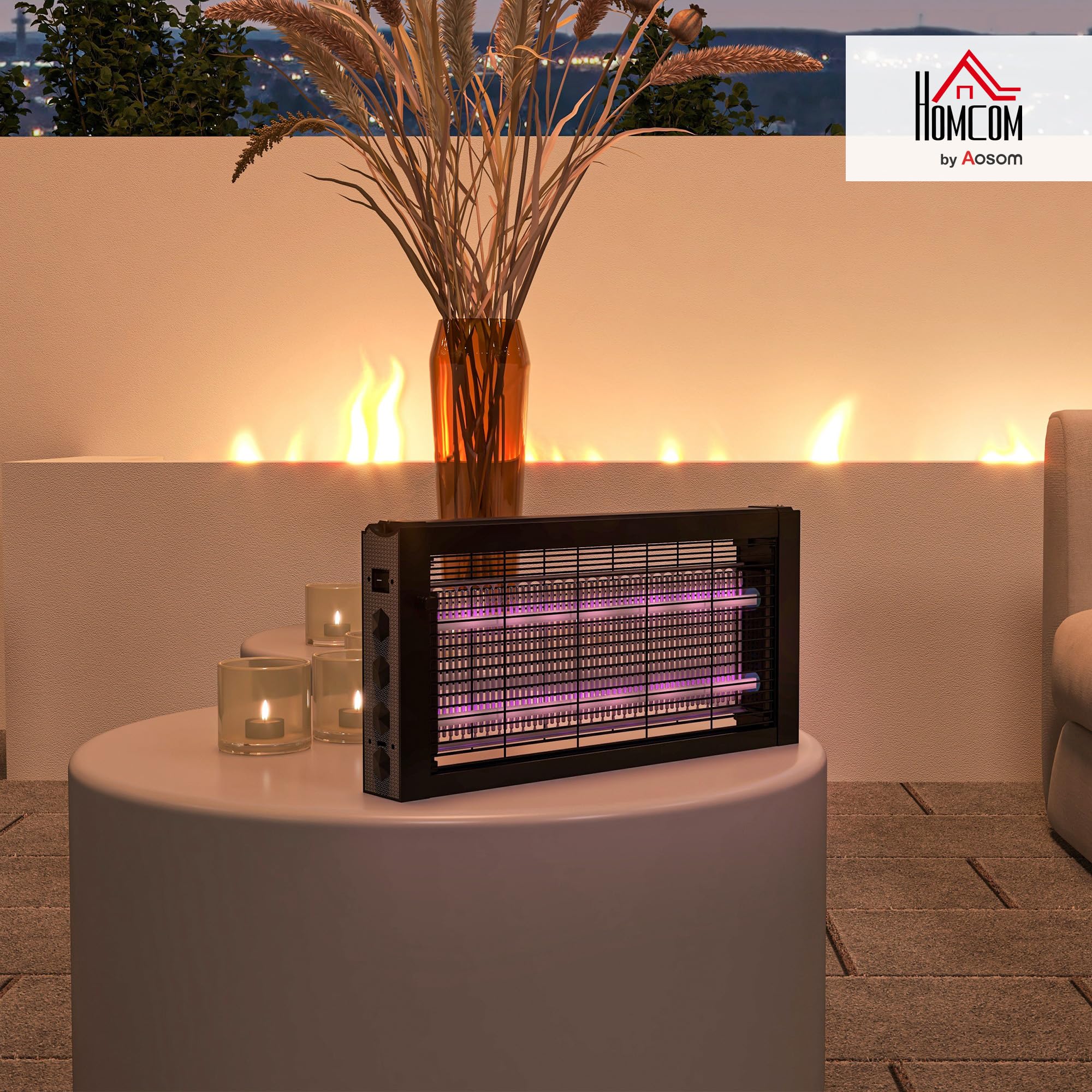 HOMCOM Potente lampada LED anti-insetti e anti-zanzare da 8W, a stelo o a parete per interni - dimensioni effettive 60m².