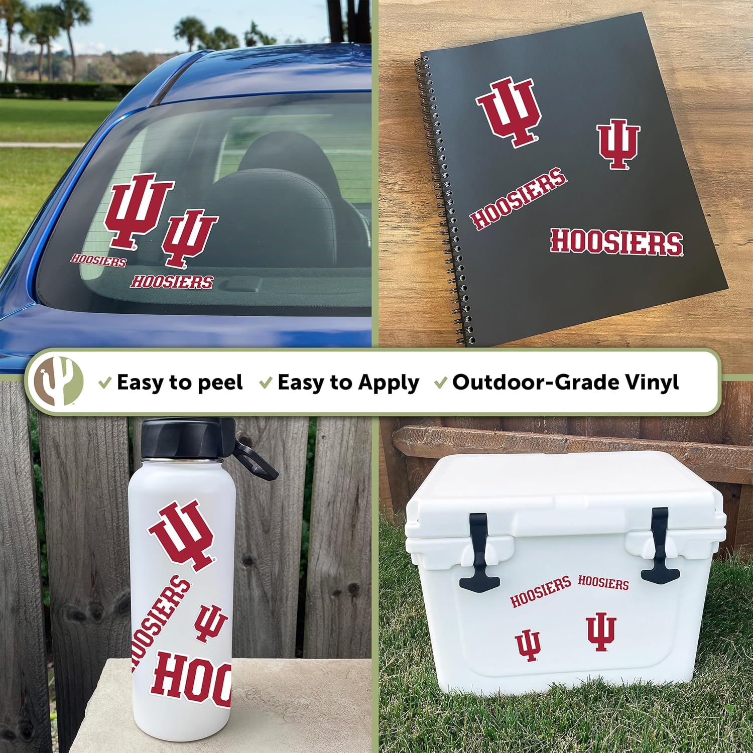 Desert Cactus Indiana University Sticker Hoosiers Bloomington Vinyl Decals Laptop Water Bottle Car Scrapbook Sheet T1 (Type 1-1) - Image 2