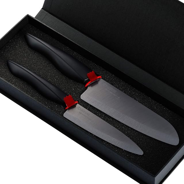 Kyocera ZK-2PC BK EU Innovation Series 2 Piece Ceramic Knife Gift Set, Black