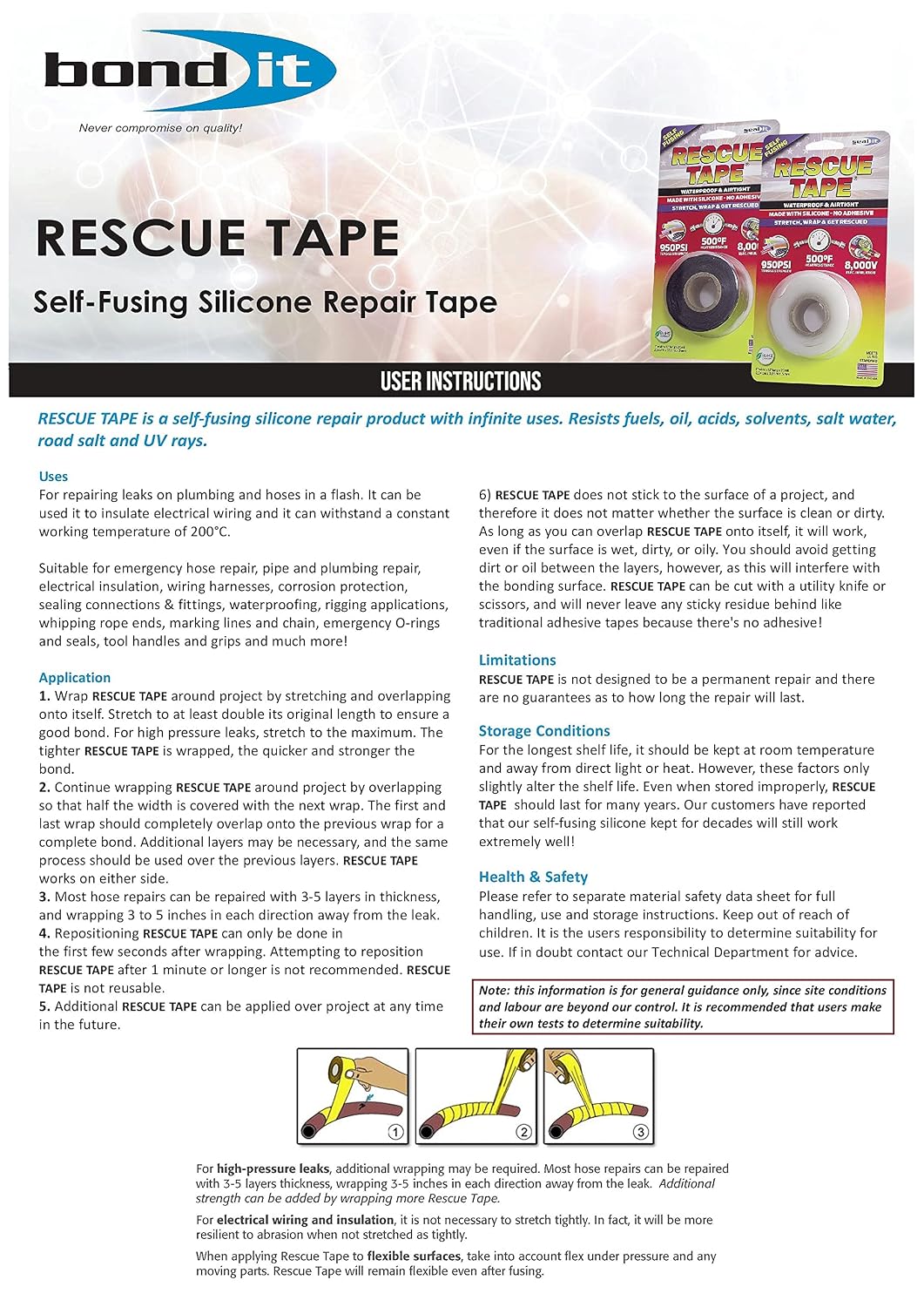 70% Off Everything Rescue Tape | Self-Fusing Silicone Tape | Emergency Pipe & Plumbing Repair | DIY Repairs | Seal Radiator Hose Leaks | Wrap Electrical Wires | Used by US Military | 1” X 12’ | Silicone Rubber | Blue