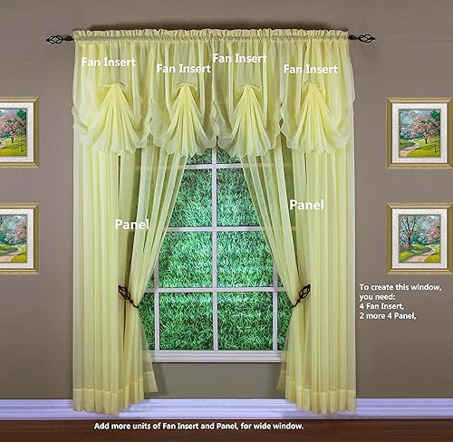 Vista 257 de Today's Curtain - Cortina Emelia de gasa original, panel de 84 pulgadas, negro, 60 pulgadas de ancho x 84 pulgadas de largo