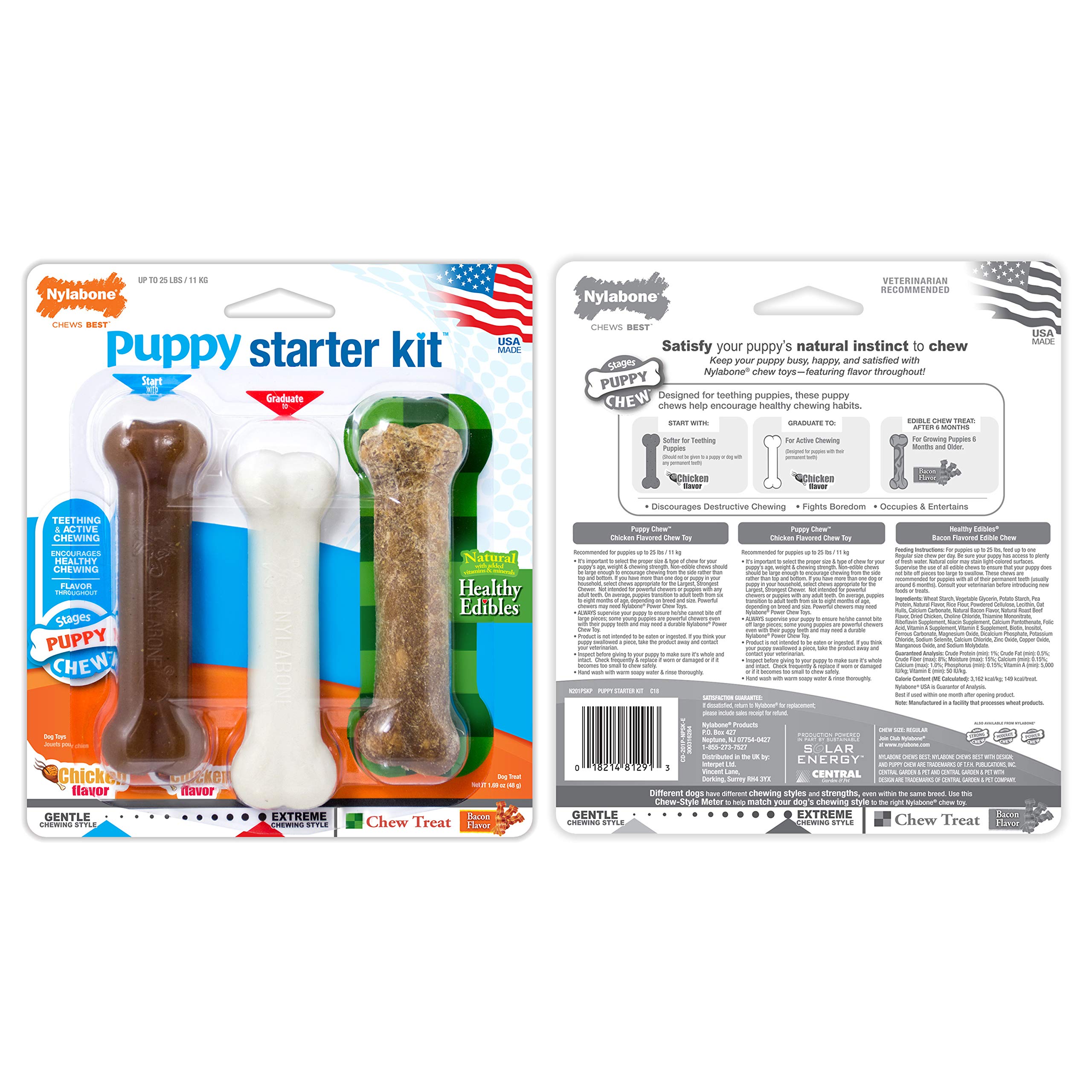 Nylabone Set di giocattoli da masticare Puppy Chew