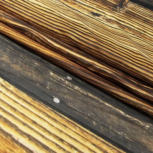 Miniatura 3 de LB Cortina de ducha de estilo rústico estilo granero, estilo granja, cortina de ducha de madera primitiva marrón occidental para vida rural, 94 x 70