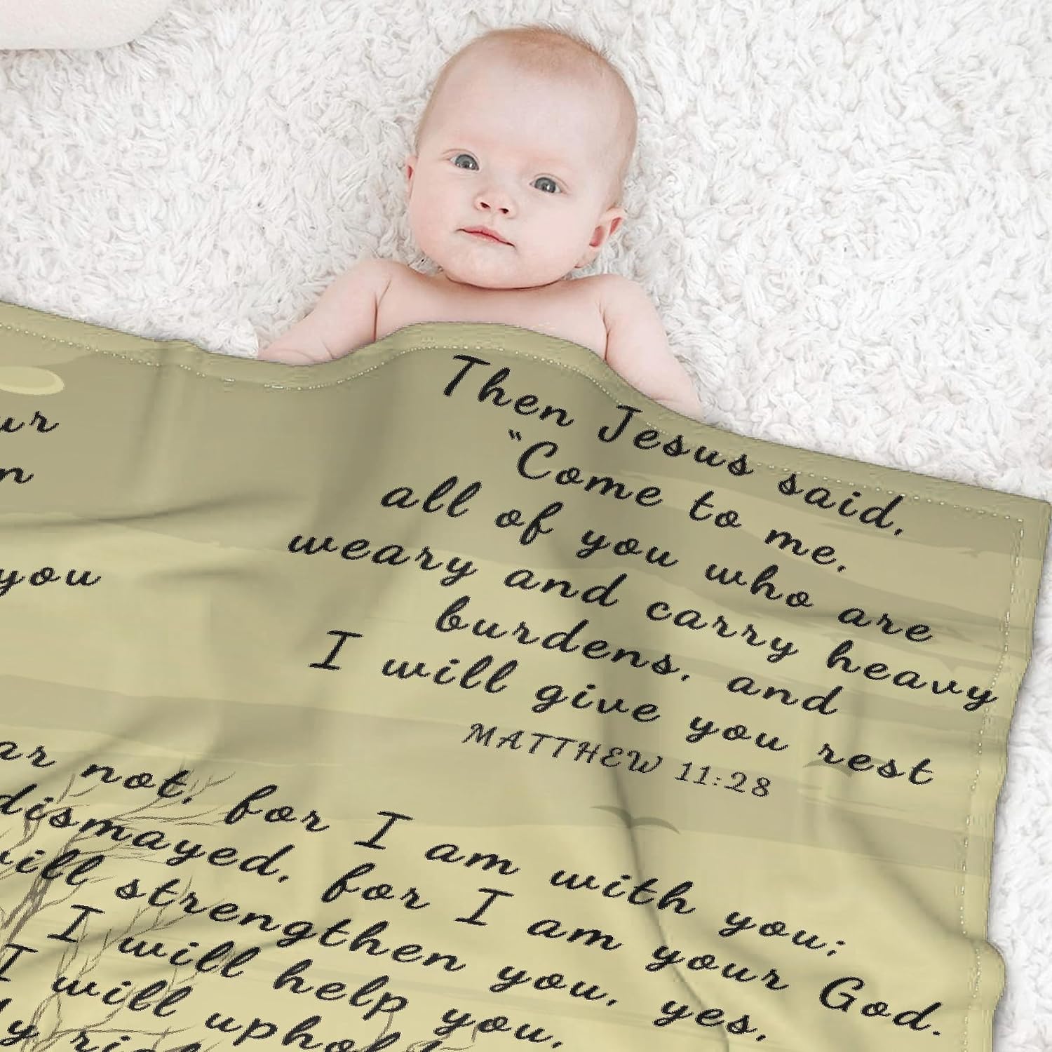 AMITAYUS Tree Healing Scripture Bible Verse Fleece Throw Sympathy Prayer Blanket Religious Christian Inspirational Gifts for Women Friends - 50''x60''