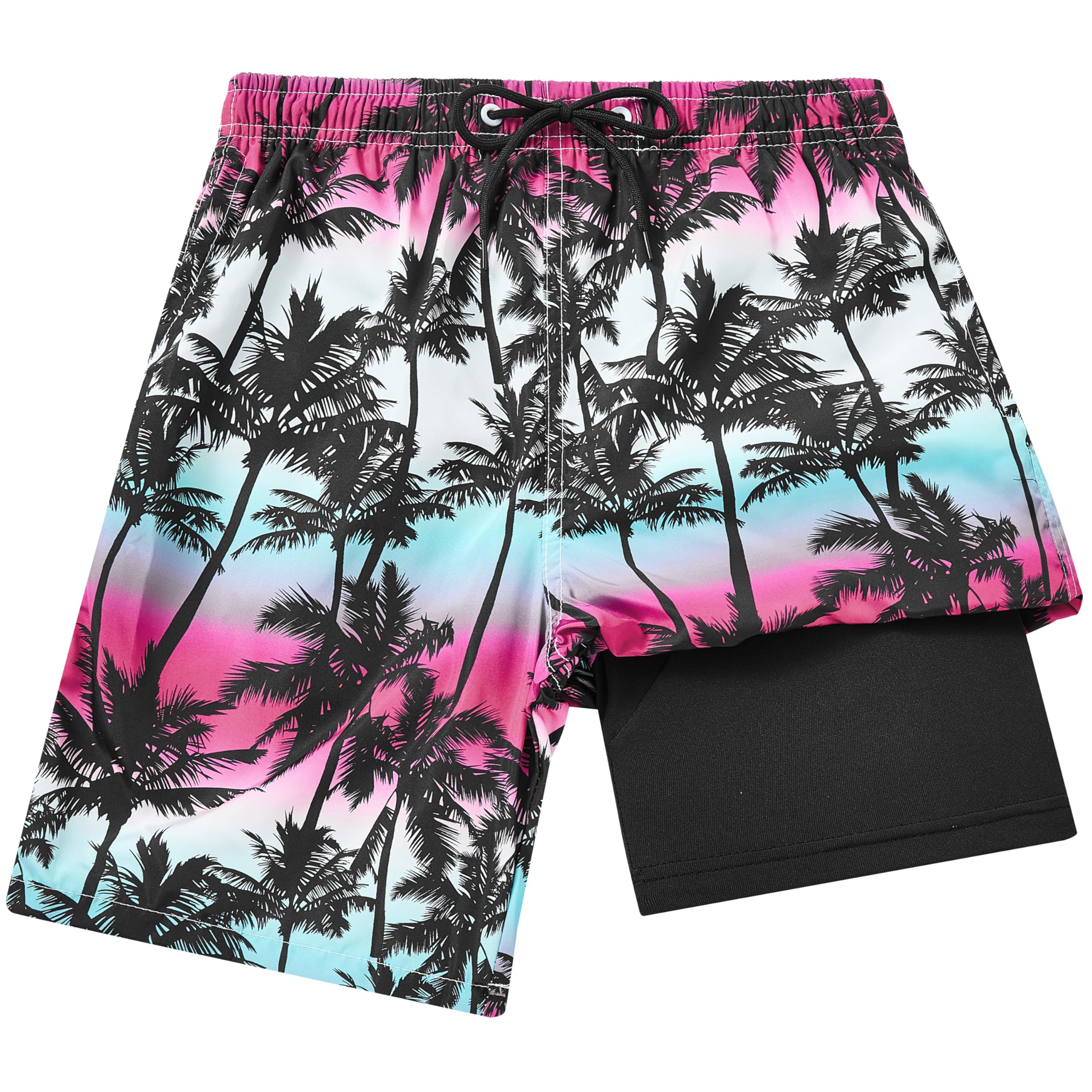 FT FENTENG Boys Swim Trunks Compression Liner Swim Shorts Quick Dry Bathing Suit with Boxer Brief Anti-Chafe Boy Swimwear