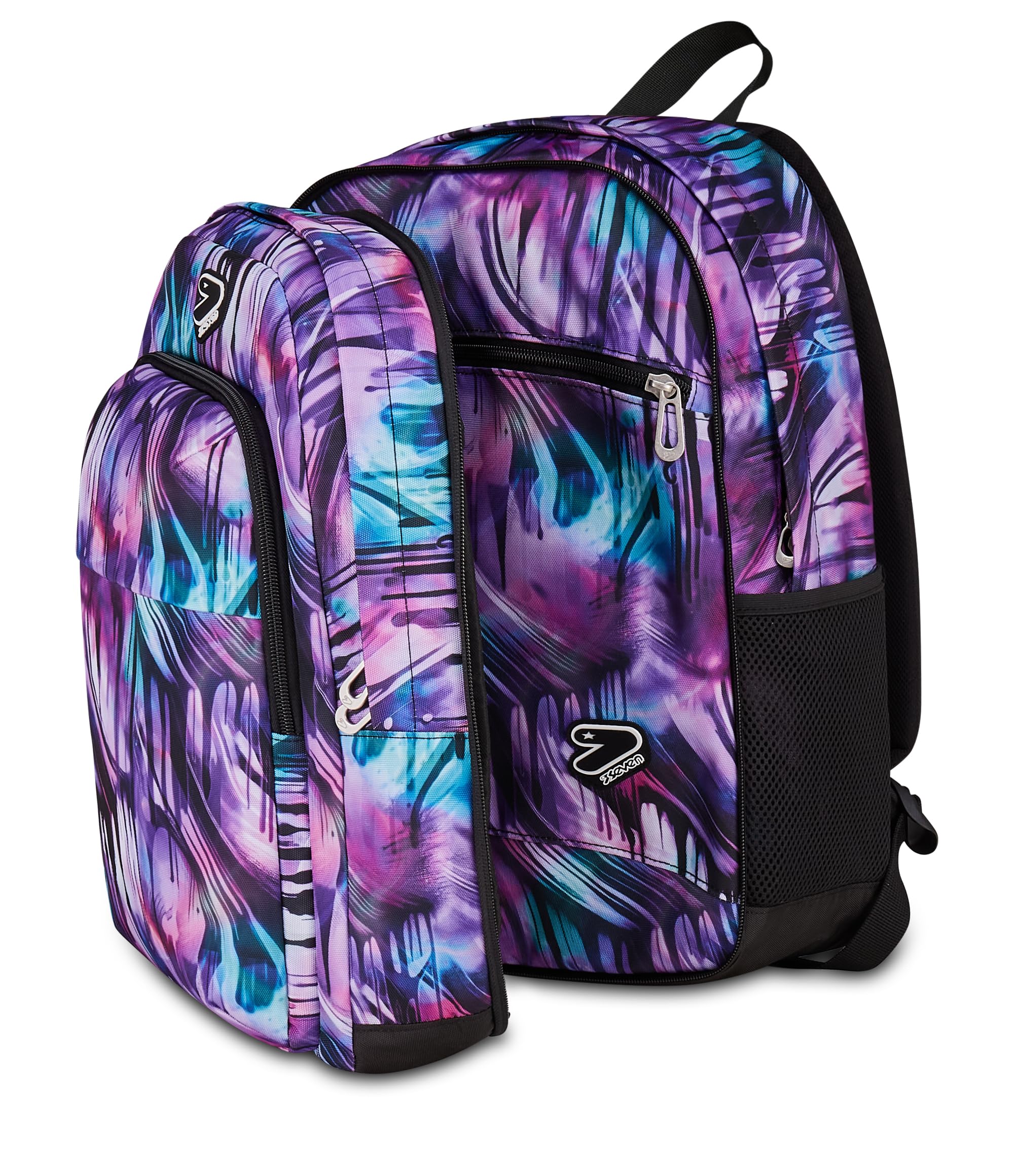 Seven Zaino Scuola The Double Pro XXL Detach, Viola, 34 L, Doppio Scomparto, Cuffie wireless incluse, Zaino Staccabile e reversibile, Tasca porta pc, Tasche multiuso, Scuola media e superiore, Ragazza