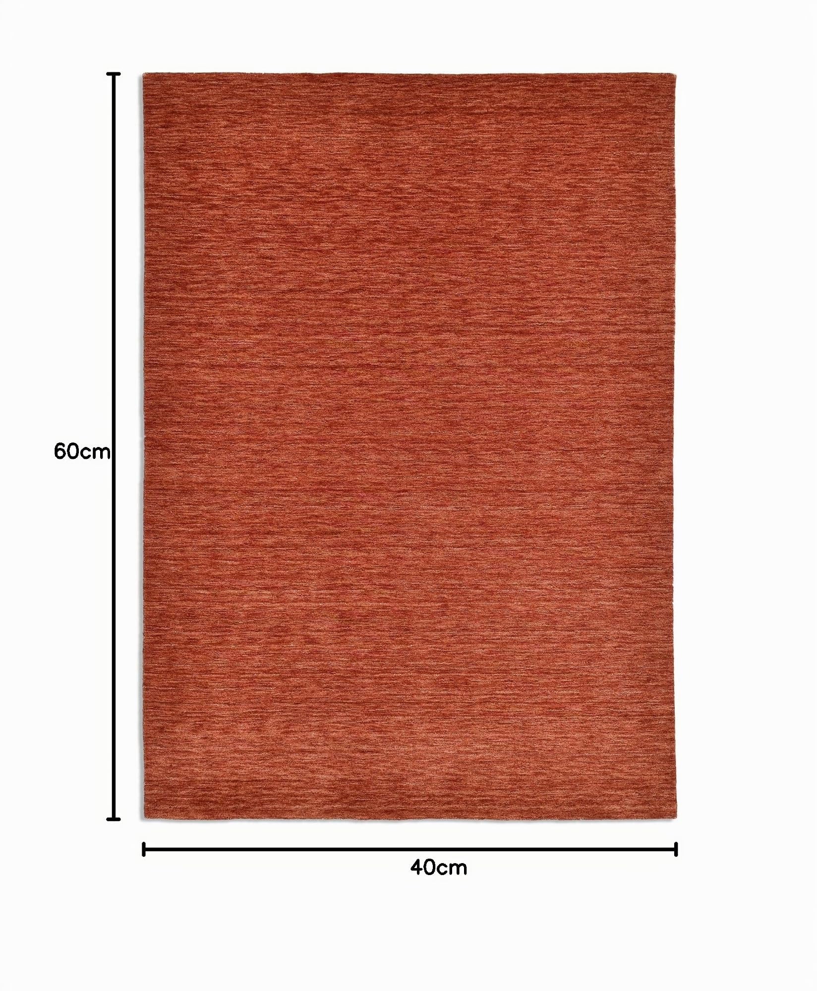 THEKO | Teppich Holi aus 100% Schurwolle | schlicht, zeitlos + modern | handgewebt | Farbe: Terrakotta | 40x60 cm