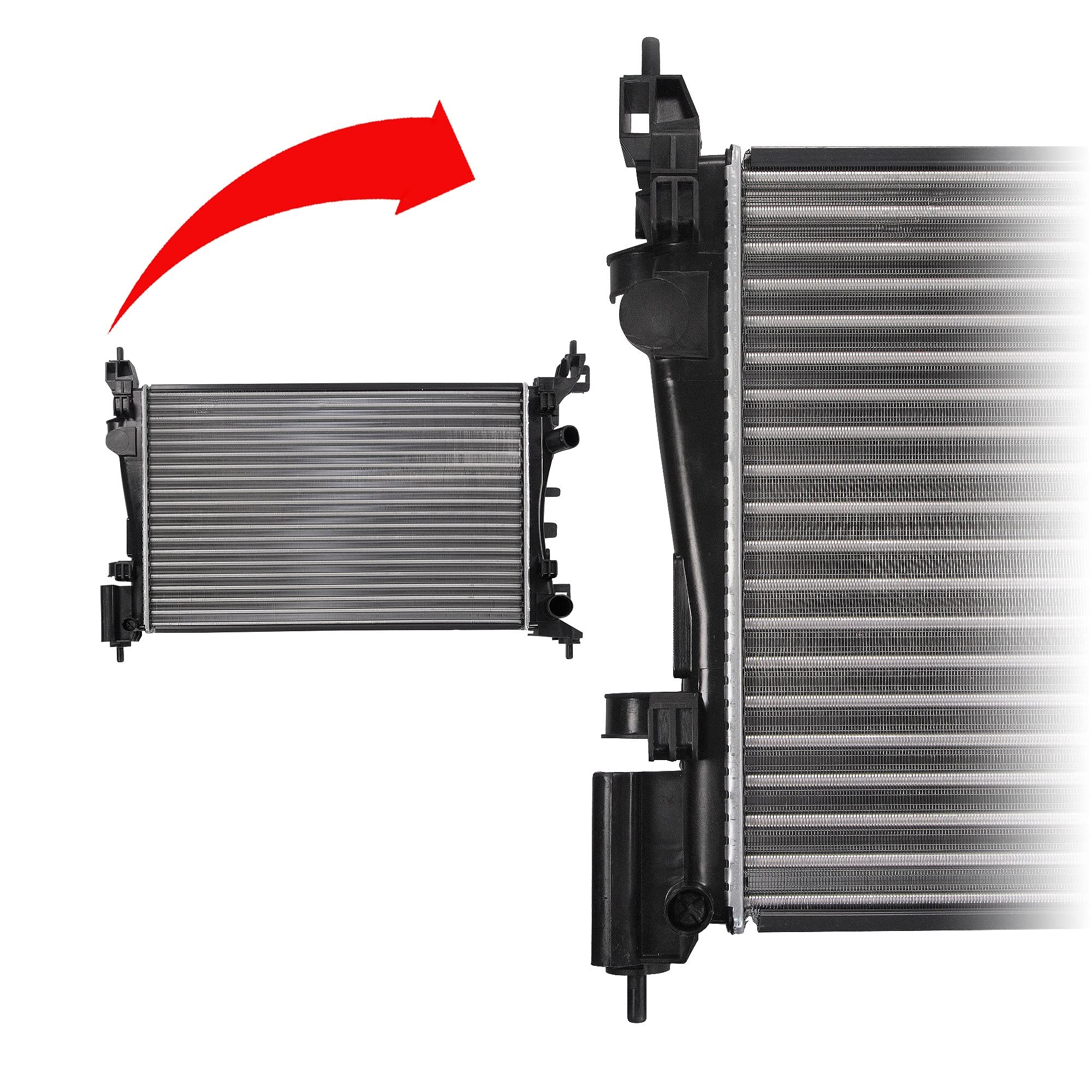 1x Radiatore acqua motore compatibile con OPEL CORSA D (S07), | Compatibile con: OPEL CORSA D, CORSA D Kasten/Schrägheck