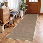 GarveeHome Modern Bordered 4x6 Area Rug for Patio, Easy-Jute | Contemporary Floor Carpets for Bedroom Indoor Machine Washable Non-Slip Low Pile Throw Rug for Farmhouse Guest Room
