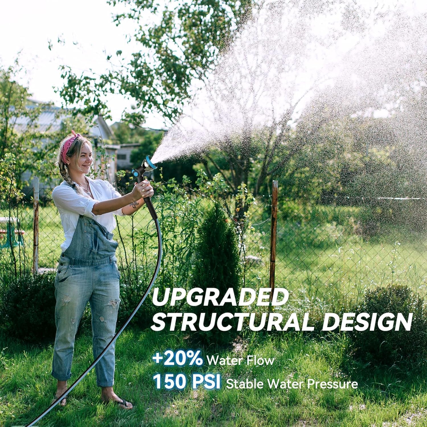 Retractable Garden Hose Reel, 5/8 in x 100 ft Wall Mount Heavy Duty Hose Reel with Any-Length Lock, Auto Rewind System, 180° Swivel Bracket, and 10-Pattern Nozzle for Garden, Dark Grey