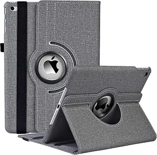 Hsxfl Rotating Case for iPad 9.7 2018 2017 / iPad Air 2 / iPad Air - 360 Degree Rotating Stand Protective Cover with Auto Sleep Wake for iPad 9.7 inch (6th Gen, 5th Gen) (Grey)
