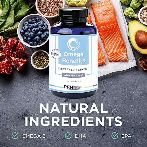 Vista 6 de PRN Physician Recommended Nutriceuticals, aceite de pescado con omega, beneficioso, 240 cápsulas blandas