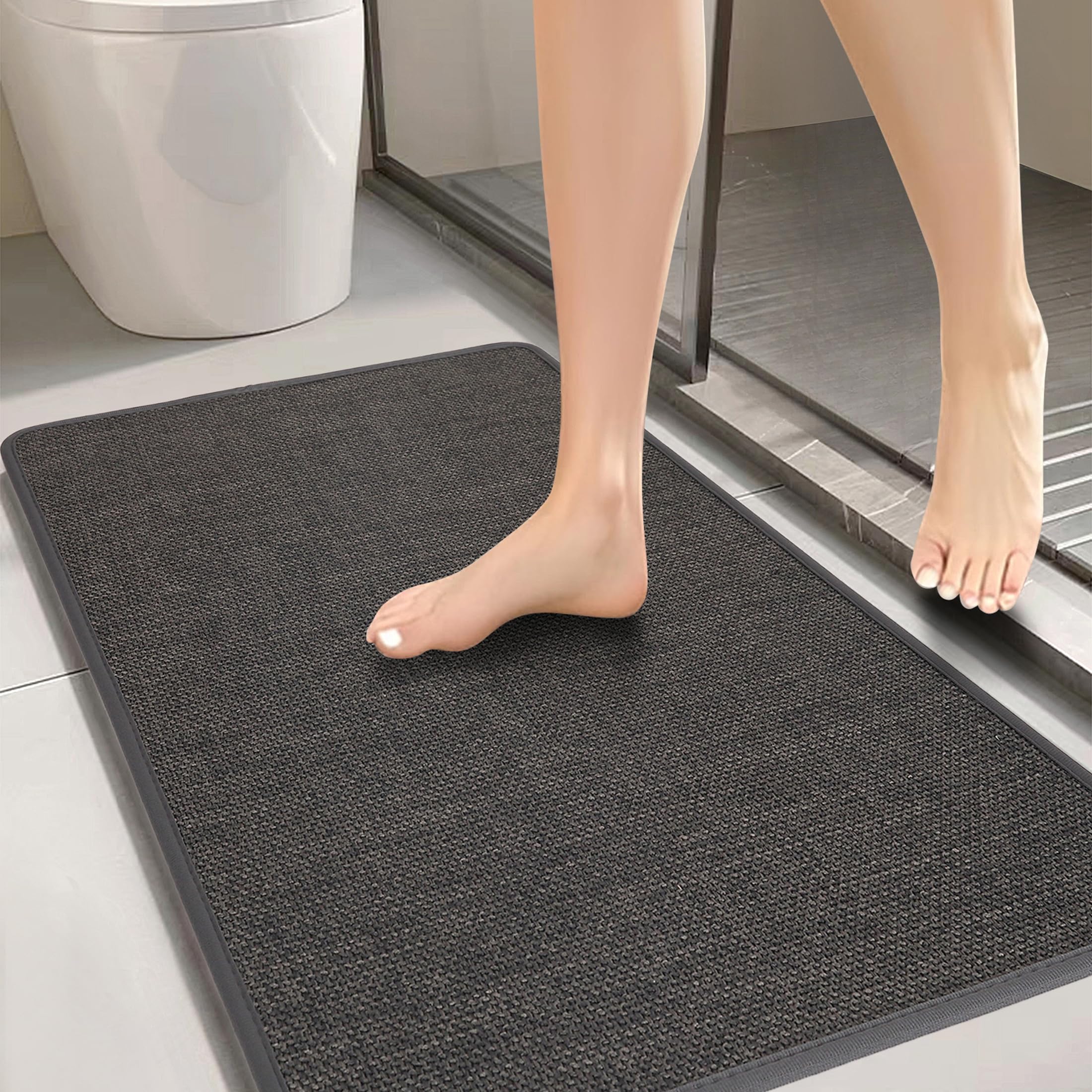 Bathroom Rugs, Bath Mats for Bathroom Non Slip Washable, Quick Dry, Water Absorbing,Fits Under Door,Ultra Thin, Rubber Backing,Low Pile,Cozy Cloth