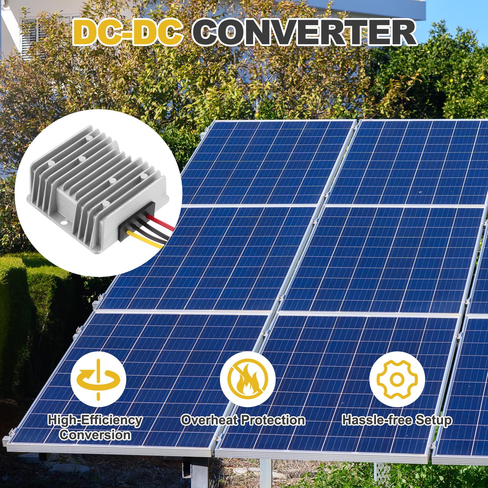 QUARKZMAN DC 60V/72V zu DC 12V Spannungswandler 10A 120W Step-Down-Wandler Spannungsreduzierer IP67 Wasserdichter Transformator Stromversorgungsmodul Netzteil für Auto LKW Solaranlage