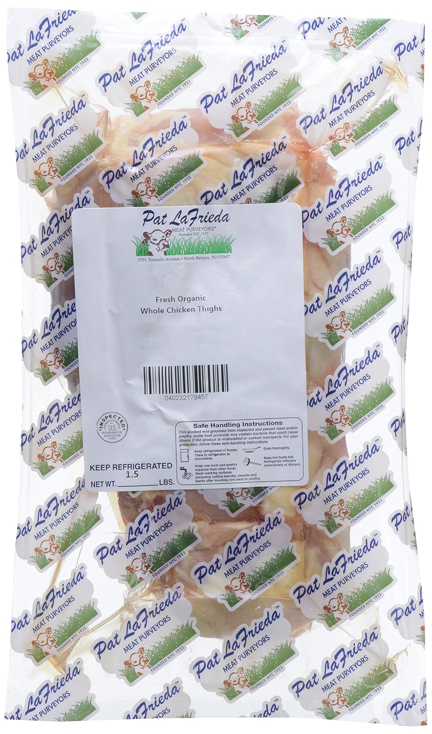 Pat LaFrieda, Organic Whole Chicken Thighs, Air Chilled, Fresh, 1.5 lb