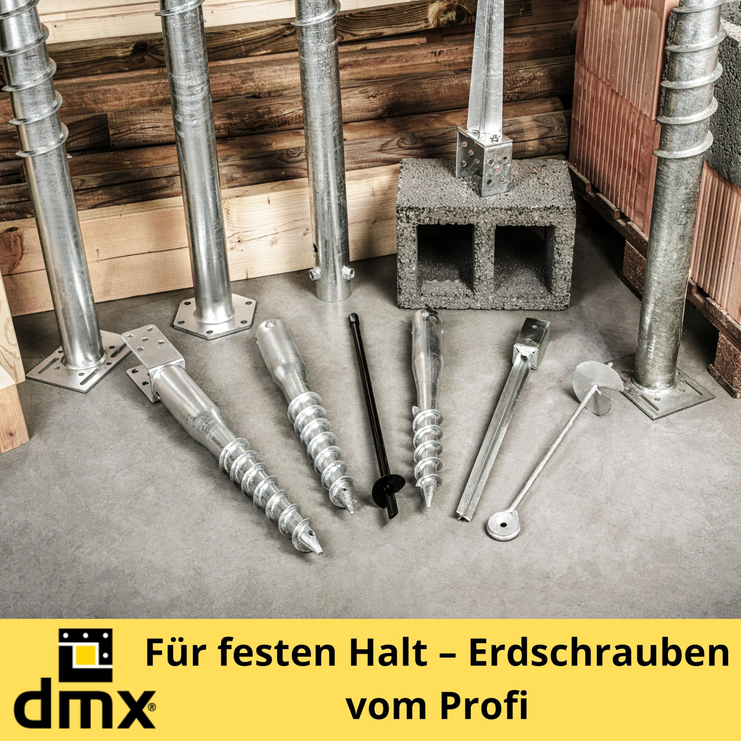 Pfostenträger U Profil - Einschraub Bodenhülsen - Stützenfuß - Einschraubhülsen - U Pfostenträger 90x90 mm - Stutzen - Einschraubbodenhülse - Bodenanker - Pfostenanker