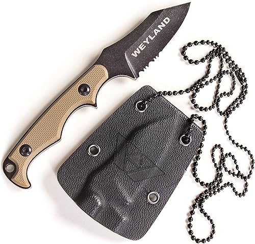 Miniatura 2 de WEYLAND EDC Cuchillo táctico de hoja fija con funda  Pequeño cuchillo utilitario de hoja fija, cuchillo de transporte Boy Scout para transporte