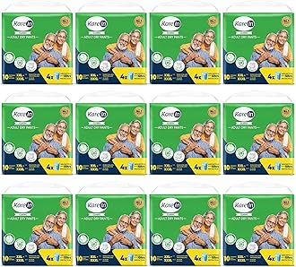 Classic Adult Diaper Pants, XXL-XXXL, 101-165 Cm (40"- 65"), Unisex, Leakproof, Elastic Waist, Wetness Indicator, 120 Count