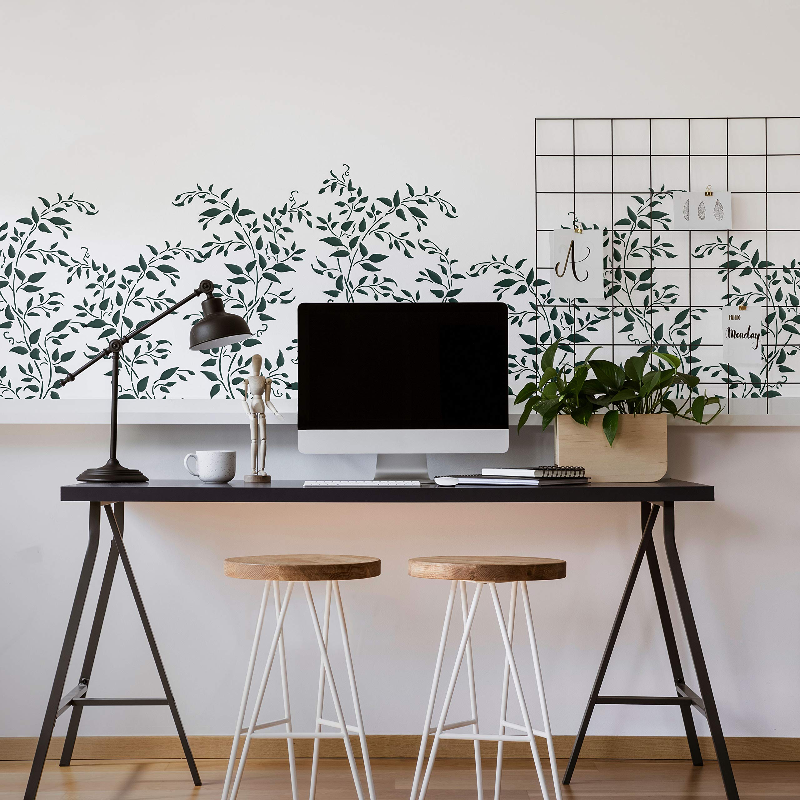 NAKLEO Floral Large Wall Painting Stencil 43x64 Cm, Grain Ears Wheat