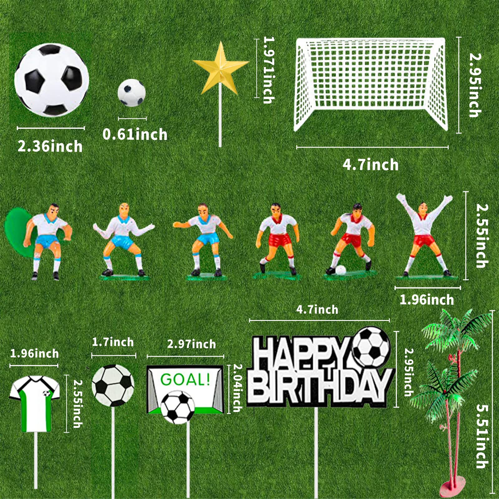 サッカー選手飾り Amazon.co.jp: 29ピース サッカーケーキトッパー サッカーボール