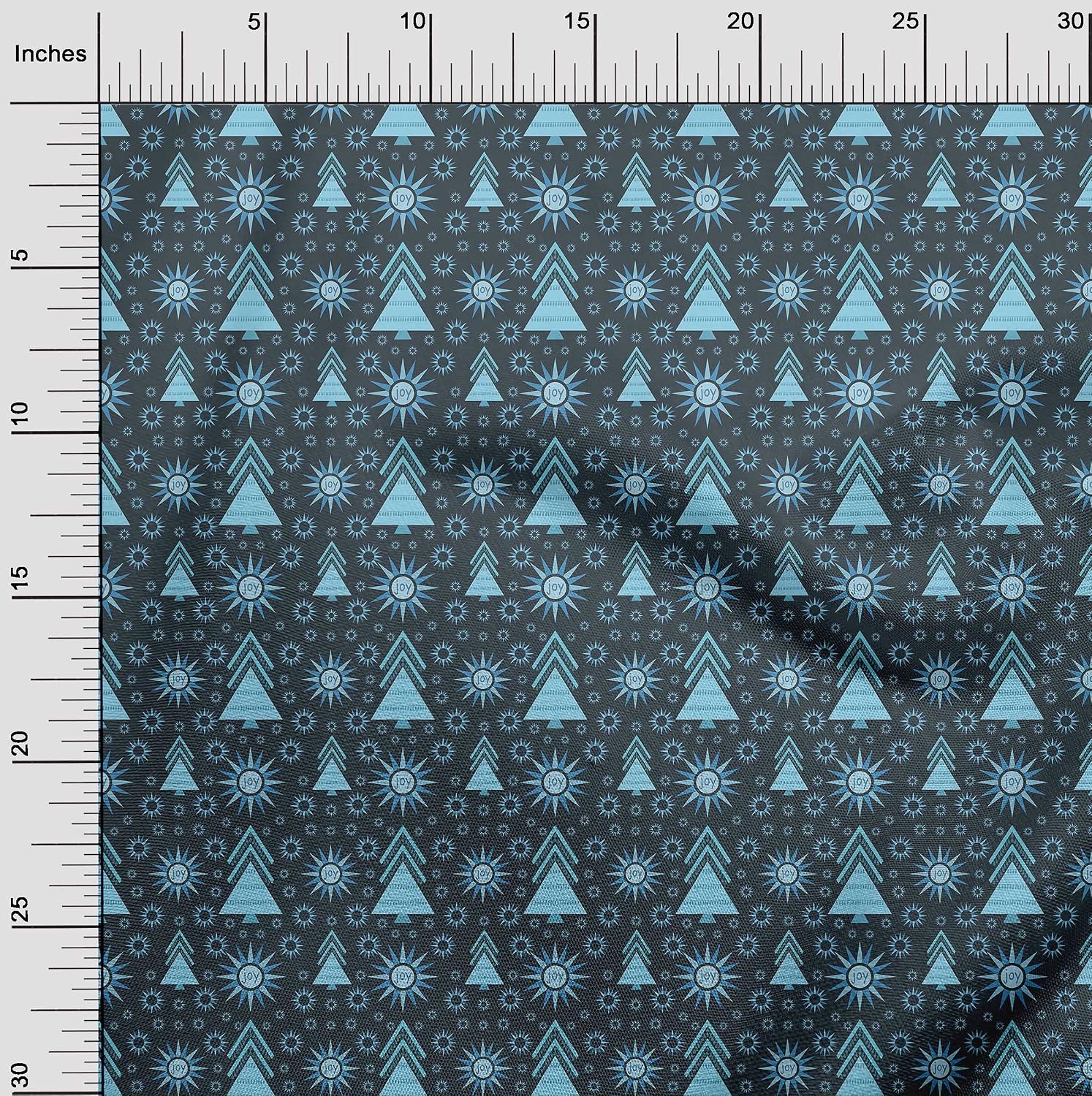 oneOone Georgette Viscose Dark Teal Blue Fabric African Tribal Sewing Fabric By The Yard Printed DIY Clothing Sewing Supplies 42 Inch Wide
