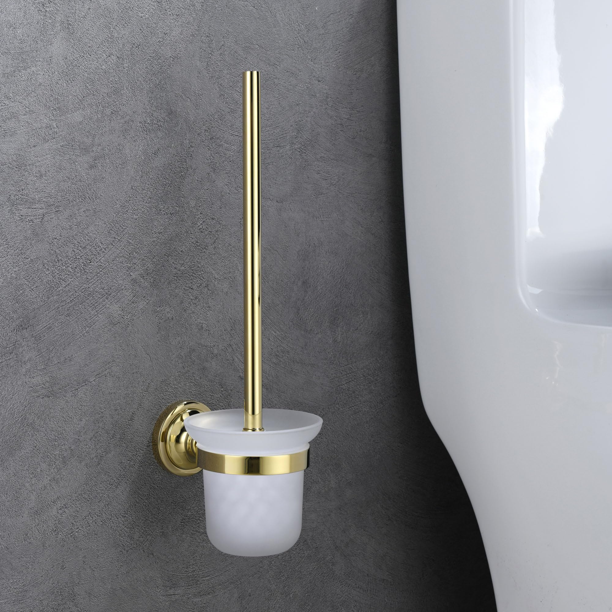 Hochwertige WC-Bürste mit Halter in Gold