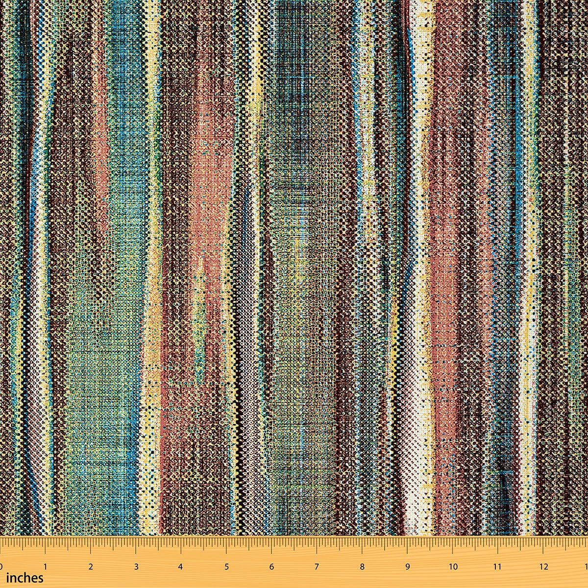 Tkanina w paski vintage, abstrakcyjna, retro, kolorowe linie, tkanina dekoracyjna do materiałów do szycia, geometryczna, patchworkowa, rustykalny styl, tkanina do majsterkowania, tapicerki i akcentów