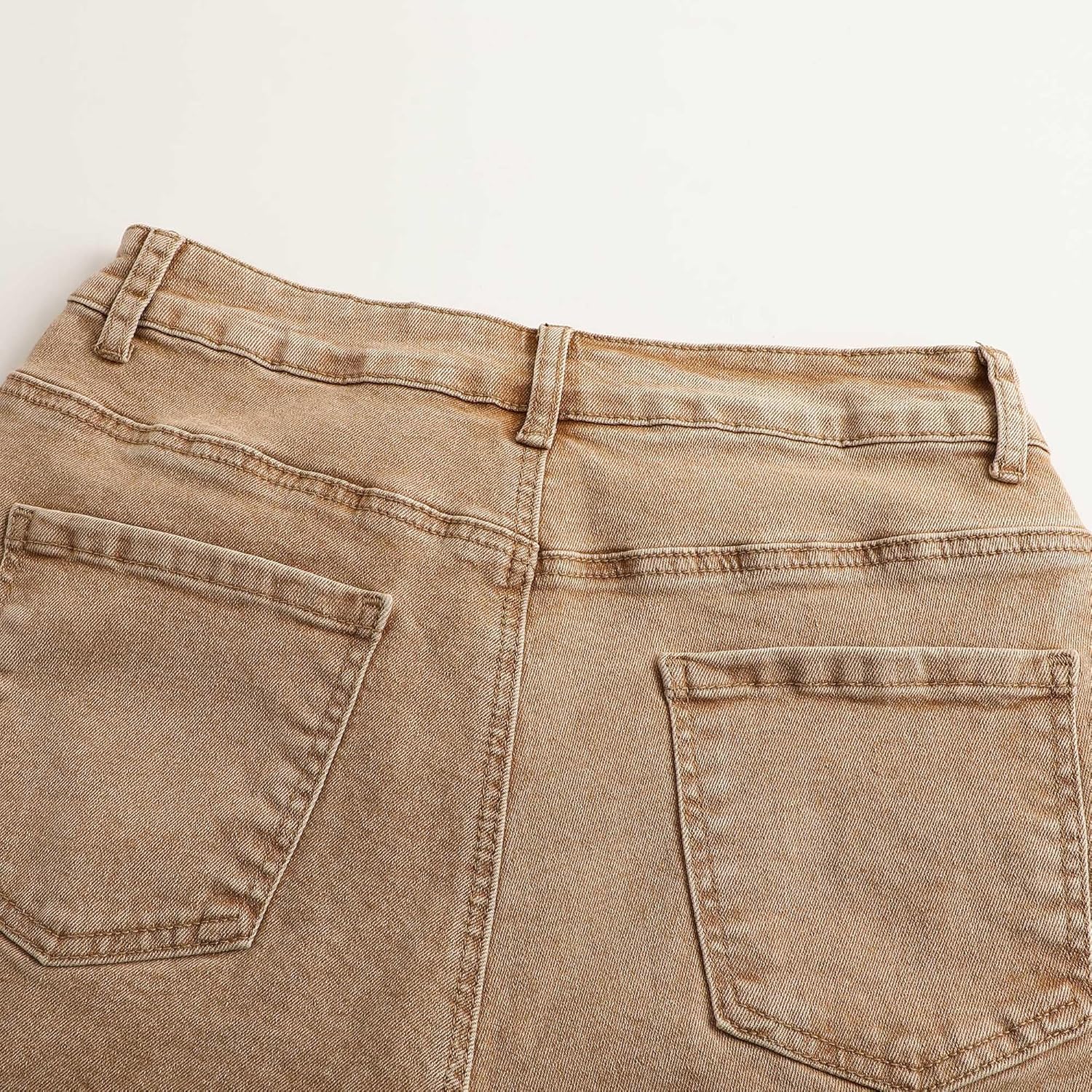 THUNDER STAR Women Mid Rise Ripped Stretchy Jeans Shorts Frayed Raw Hem Casual Denim Shorts - Image 5