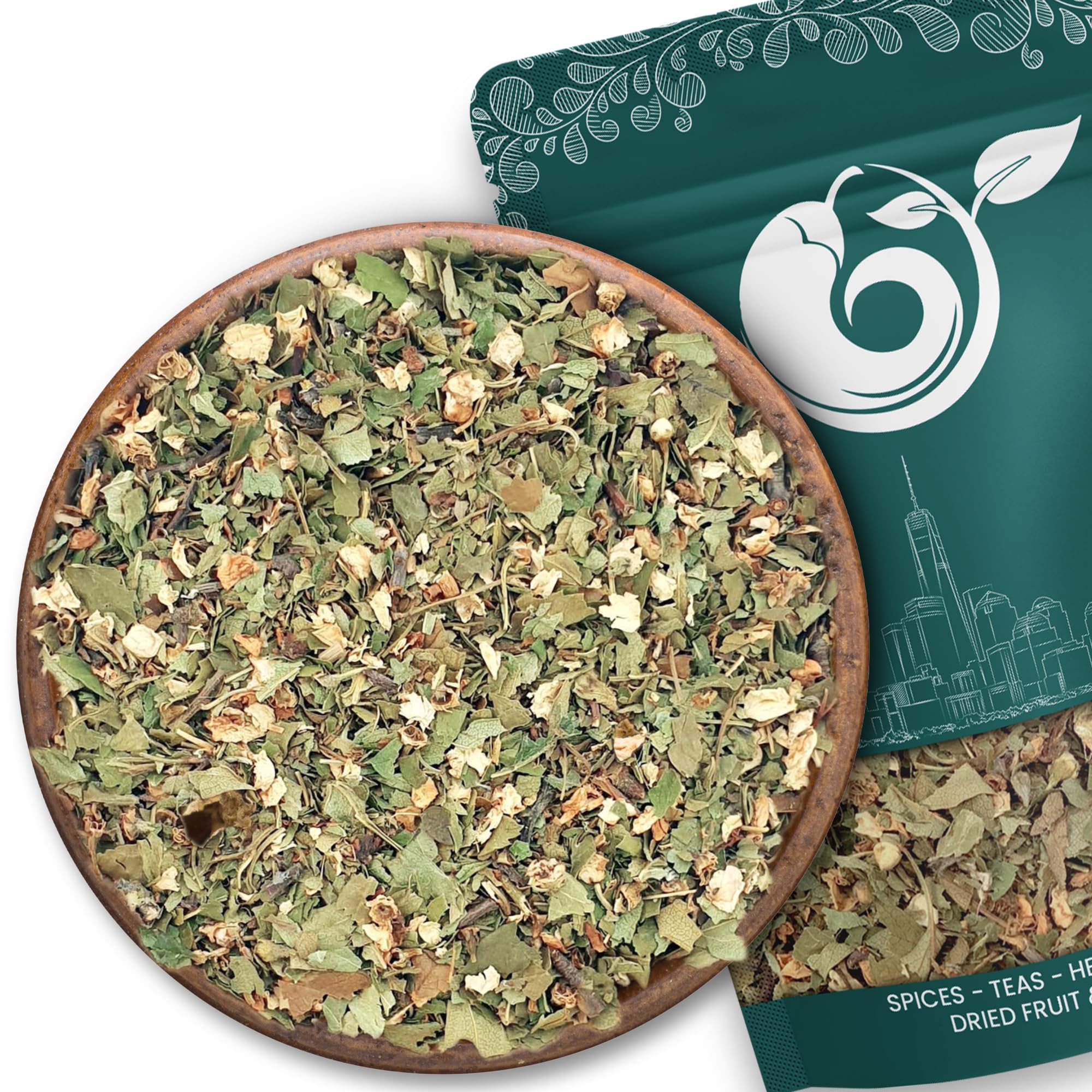 NY Spice Shop Hawthorn Leaf and Flower - 8 Ounce Dried Herb Cut & Sifted - Hawthorn Leaves and Blossoms - Bulk Herbal Tea Ingredient - Natural Botanical for Infusions & Blends