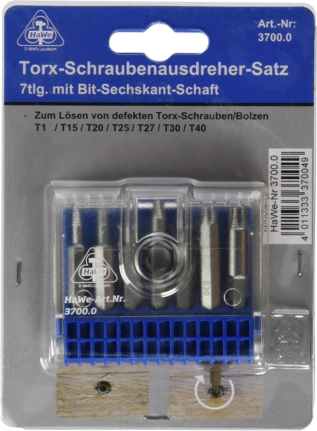 HaWe Torx Screw Extractor Set, 7 Piece Set, 3700.0 Amazon.ca Tools