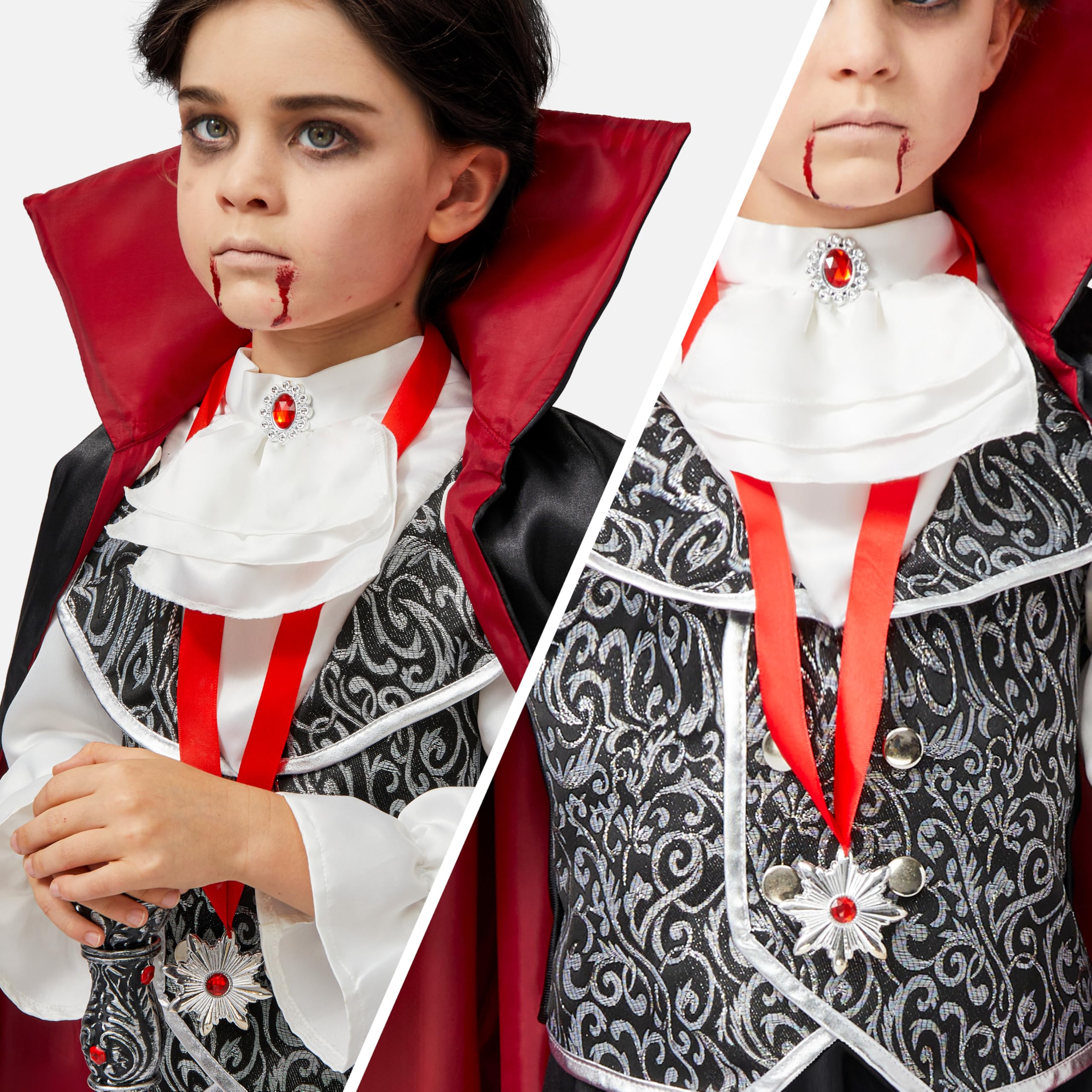 Spooktacular CreationsCostume da vampiro gotico per bambini, ideale per feste, travestimenti, giochi di ruolo e cosplay (3-4 anni)