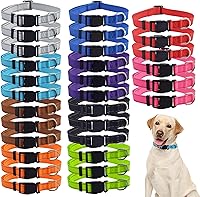 MOSIOBERDAVIAN 30-Pack Reflective Adjustable Dog Collars Bulk - Nylon Puppy Collars for Small Medium Dogs, 10 Colors, Quick-Release Buckle