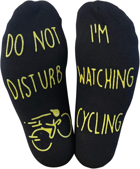 'Do Not Disturb, I'm Watching Cycling' Funny Ankle Socks - Great Gift For Cycling Fans