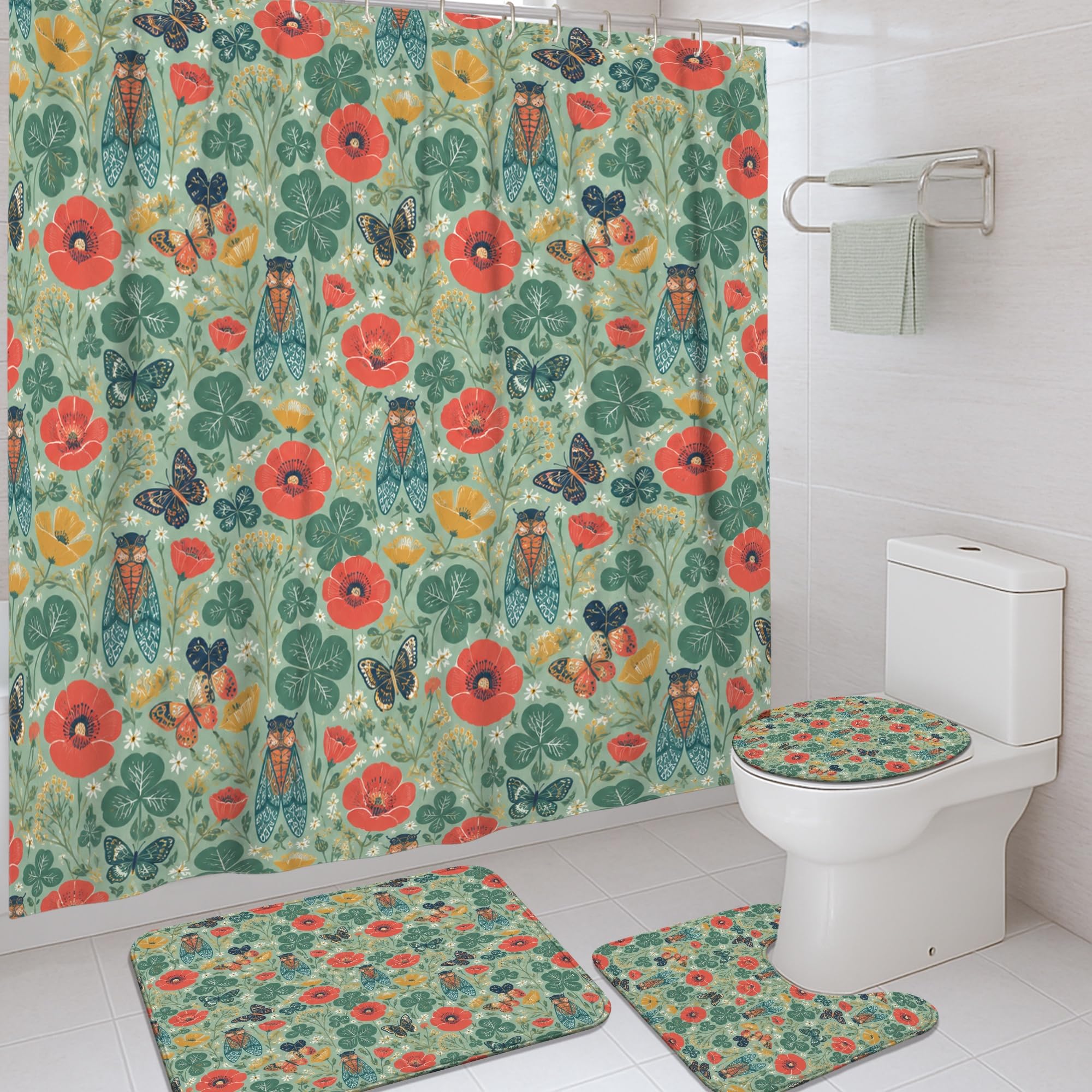Rideau de douche anti moisissure vert 183 cm pour stopper les éclaboussures