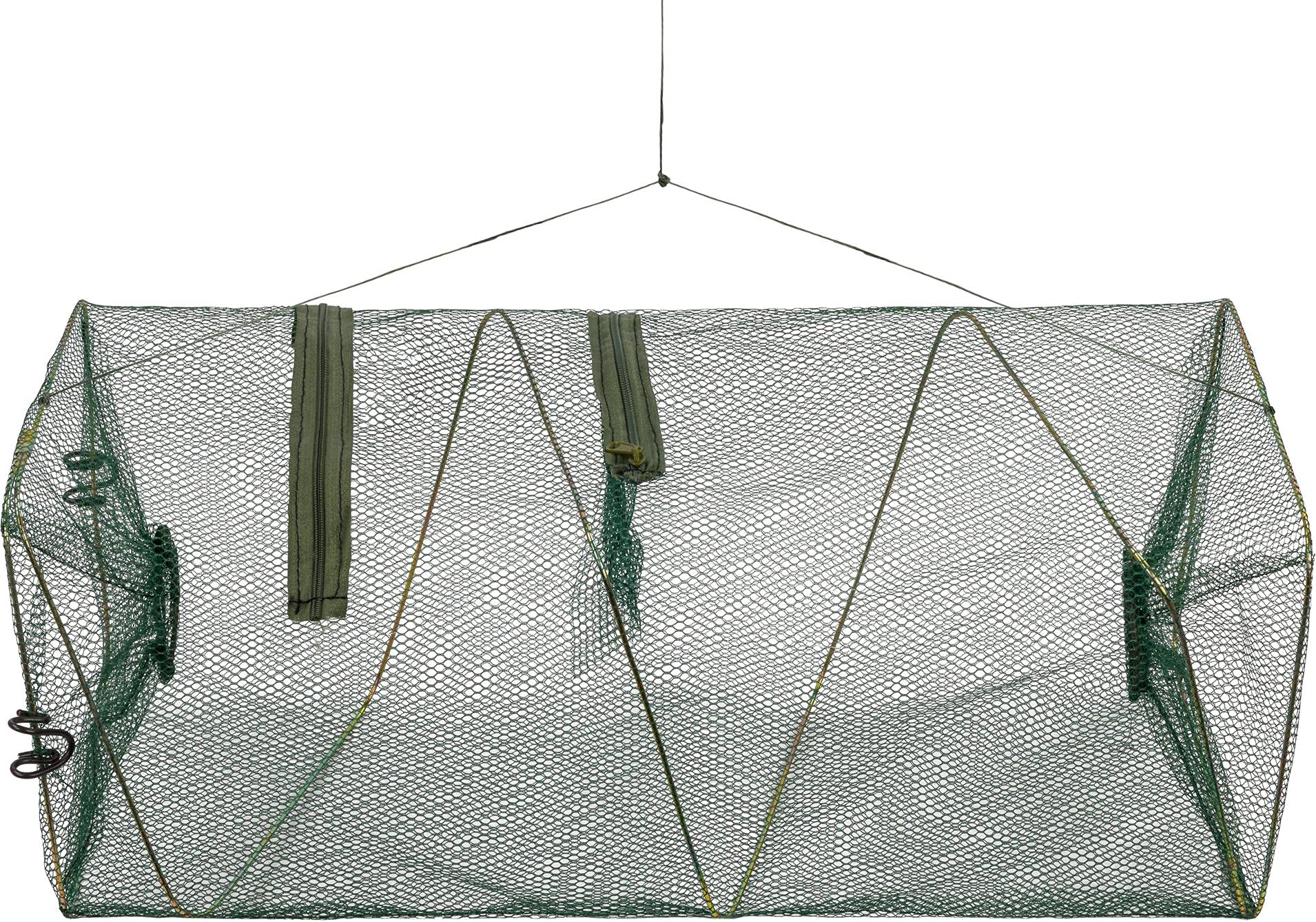 Köderfischreuse Aalreuse Krebsreuse Fischreuse 55 x 23 x 23 cm Faltbar mit Futterbeutel Fischernetz mit 2 Öffnungen