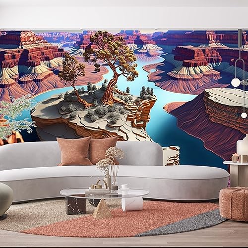 Miniatura 5 de Papel pintado 3D del Gran Cañón, paisaje del parque nacional en Arizona, vista de la ciudad de Arizona, arte mural de pared grande para dormitorio,