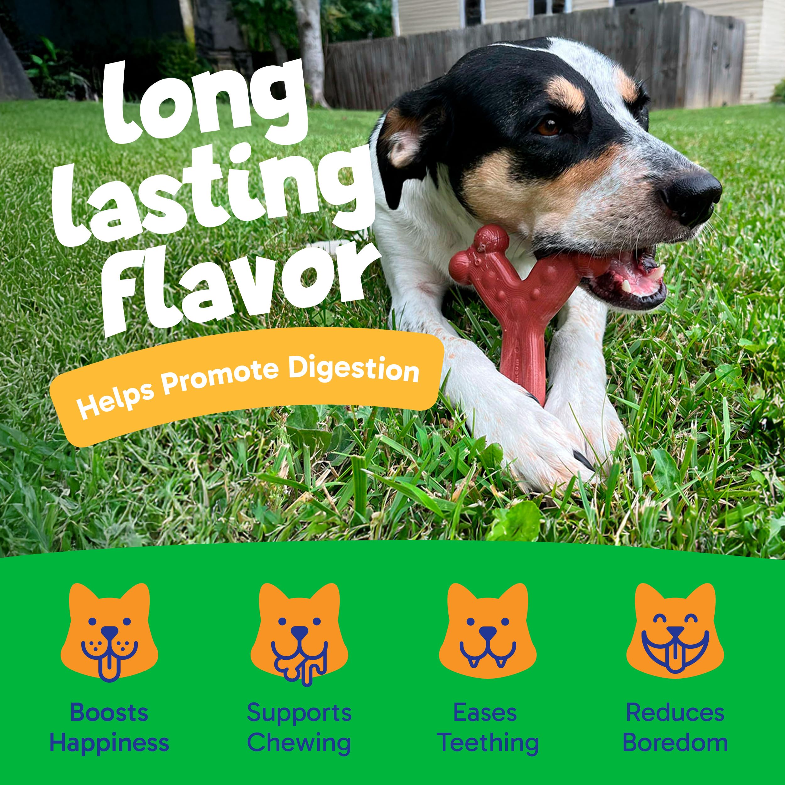Chew'ems - Juguetes masticables duraderos para perros, juguetes masticables de larga duración y sabrosos, razas de perros grandes, perros grandes, sabor a pollo
