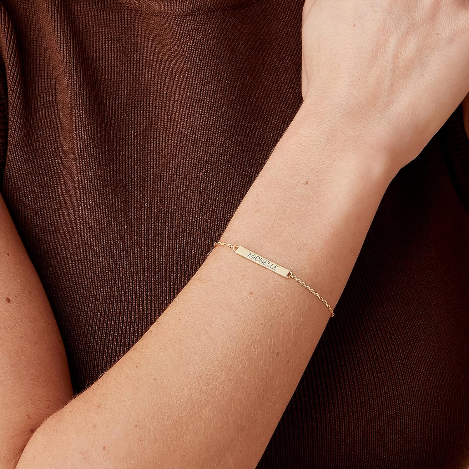 PAVOI 14K Gold Plated Lightweight Chain Bracelet | Curb Link and Cable Chain Bracelets for Women - Image 3