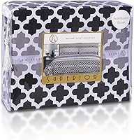 Vista 7 de SUPERIOR Sutton - Juego de funda de edredón, tamaño matrimonial/queen, negro/gris